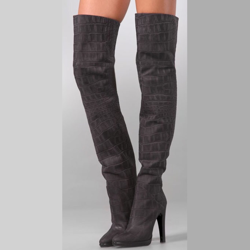 GIUSEPPE ZANOTTI: over the knee leather embossed - Picture 1 of 7